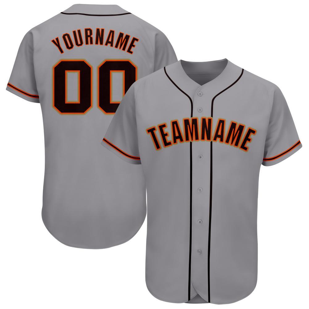 

Custom Gray Black-Orange Baseball Jersey, Women size s-xxl