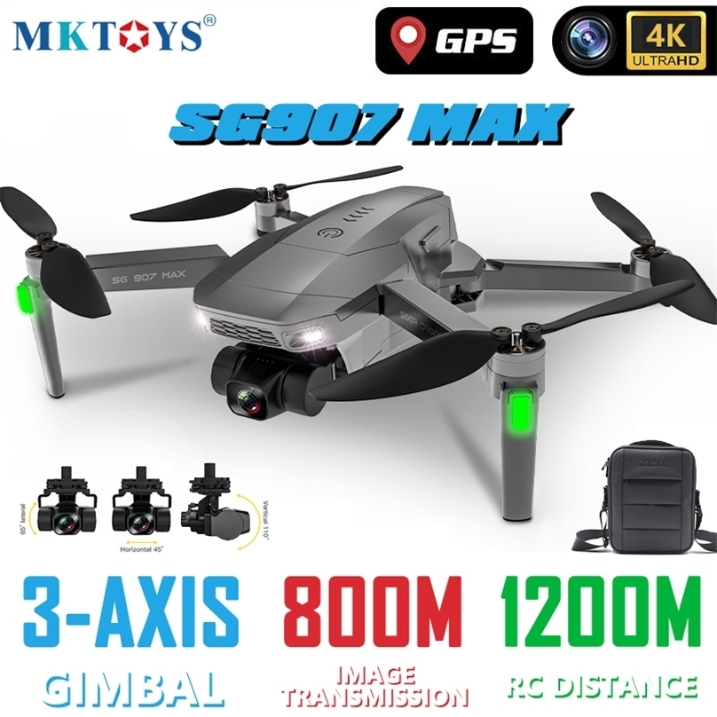 

MKTOYS GPS Drone 4K Professional SG907 MAX RC Camera Quadcopter with 3-Axis Gimbal WIFI FPV Quadrocopter Brushless Dron VS F11 211102, Max 1b