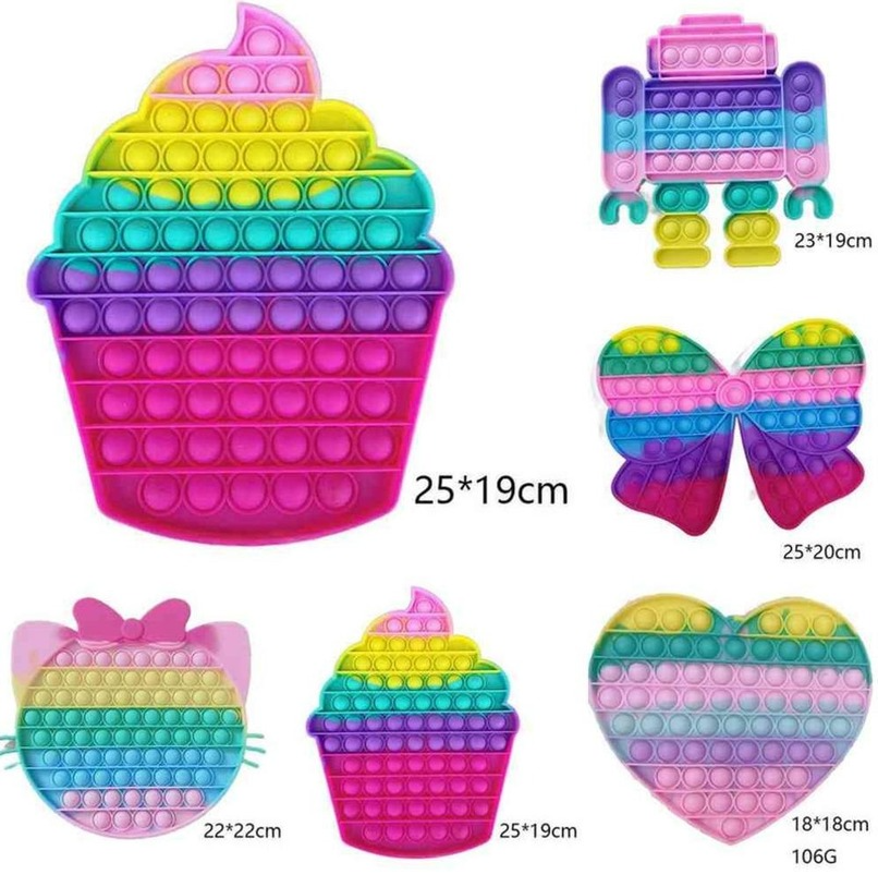 

DHL Ship Big Size 20cm Silicone Fidget Push Desktop Bubble Toys Sensory Finger Puzzle Tabletop Decompression Board Early Educational Toys