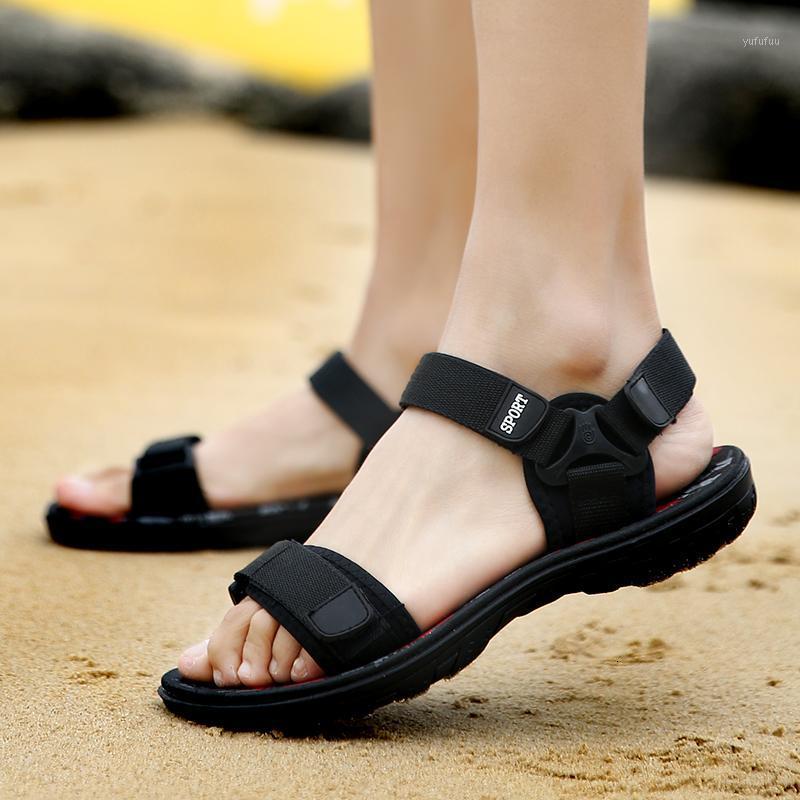 

Sandals Men's Casual Shoes Summer Male Breathable Black Beach Outside Slippers WY271 AD99, Black green