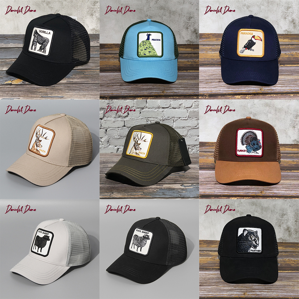 

New Multi-layer exquisite Embroidered Caucasian Goat Beast Baseball Cap Trucker Snapback Hat Adjustable Animal farm Baseball cap