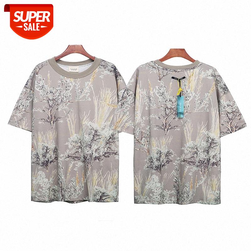 

Fear of God FOG oversized version hip-hop European and American high street flowers trees short-sleeved T-shirt #3a9F, Picture color