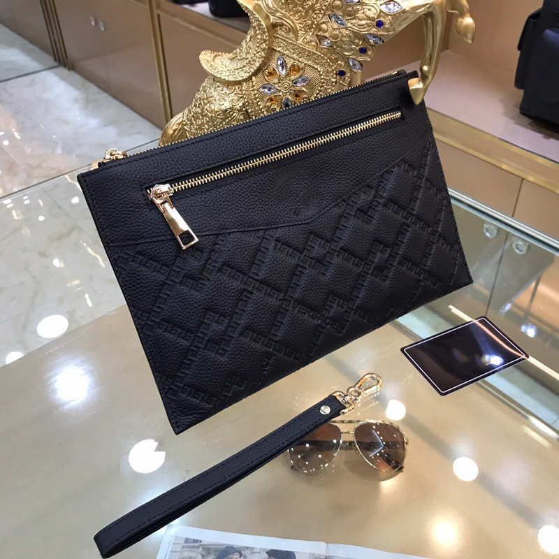 

unisex wallets 2021 summer / autumn new Fashion women and men handbags High-quality solid Leather Diamond Lattice Famous Luxury purse, Black