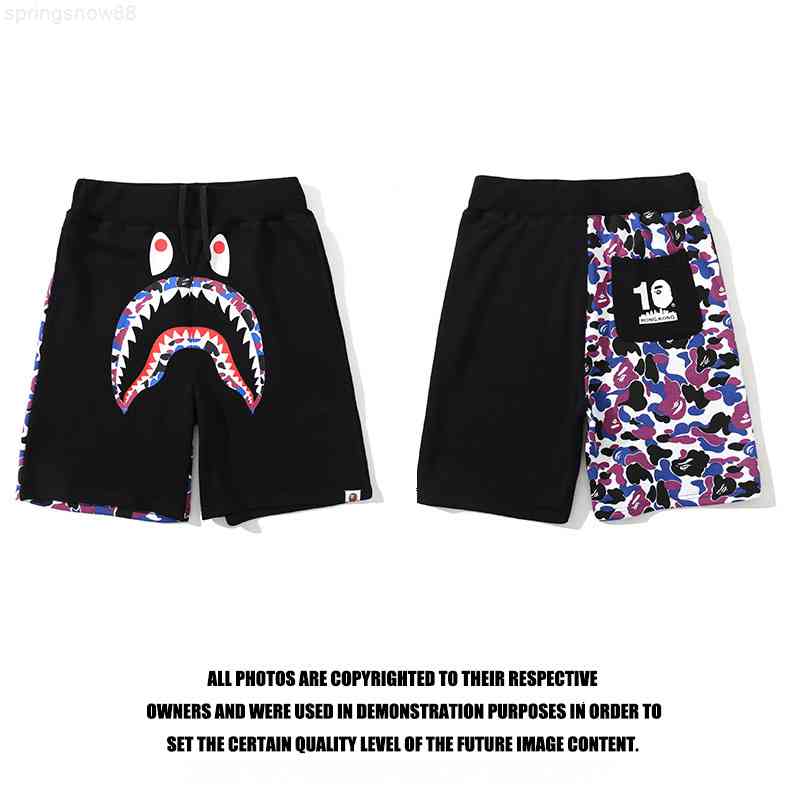 

Shorts Fashion Ape 10th Anniversary Limited Purple Camouflage Shark Casual, Black