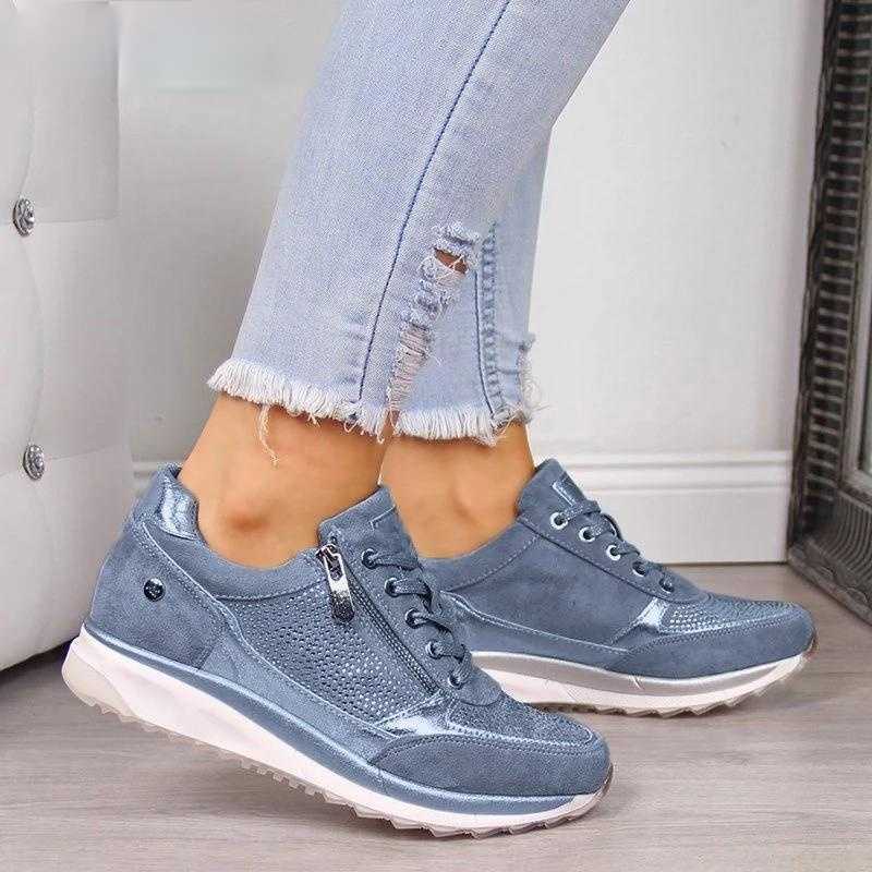 

New Women's Shoes Fashion Sneaker Outdoor Casual Ladies Walking Sport Woman Sneakers for Females Y0907, Grey