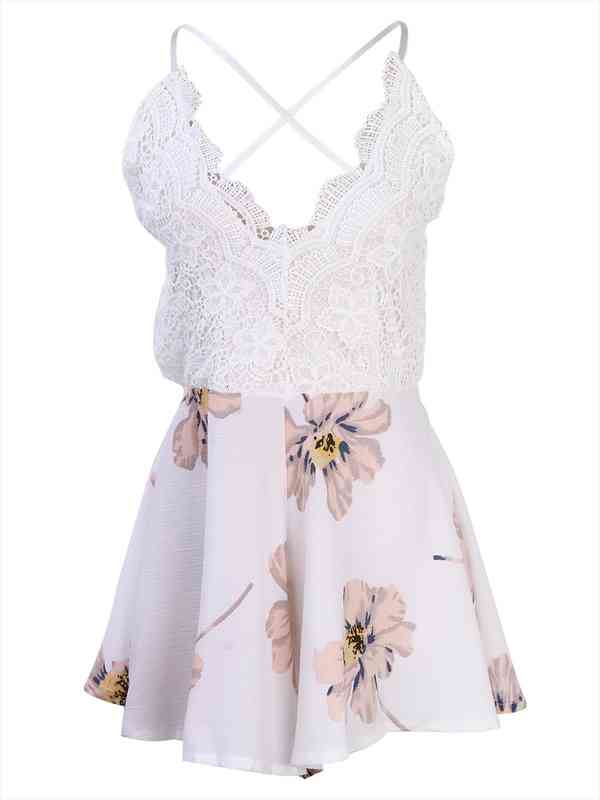 

print lace summer womens dresses strap deep v neck high waist beach women slit backless, Black;gray