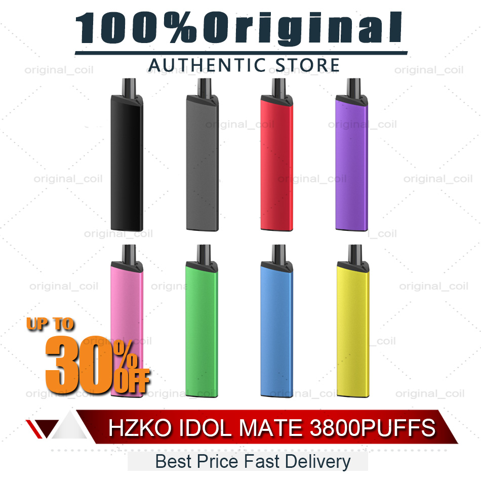 

HZKO IDOL MATE Disposable E Cigarettes Kit 3800 Puffs 1500 Battery Pre-charged 11ML Vape Pen Puff Bar 100% Authentic