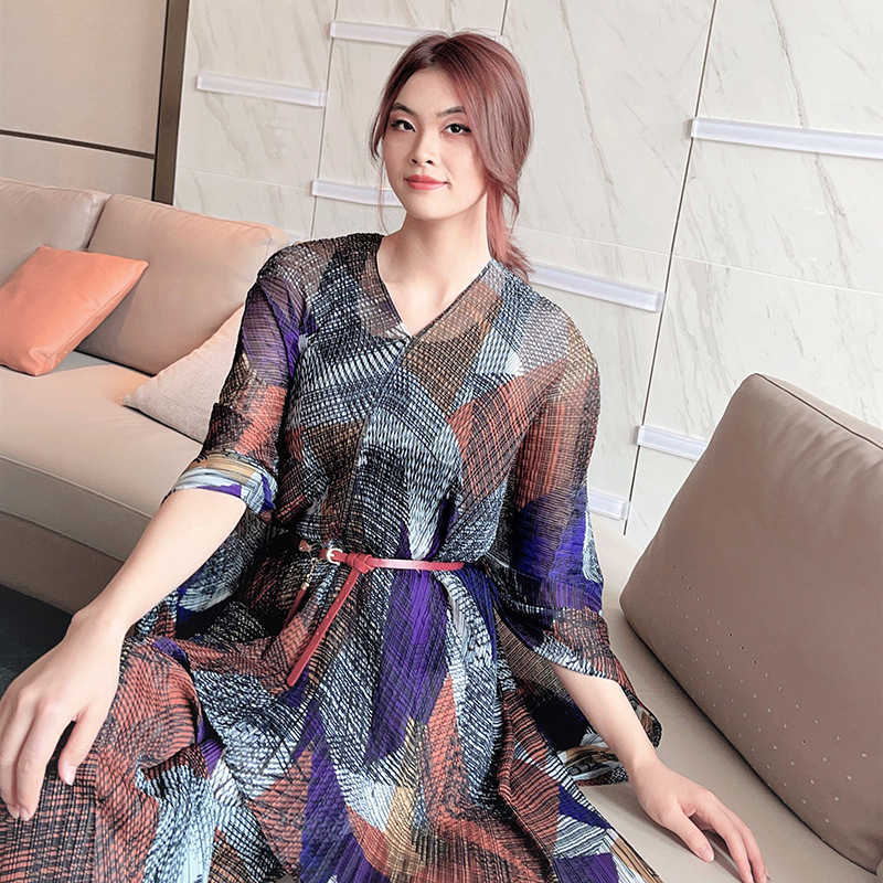 

Casual Loose Thin Coat Women's Full Printed Cardigan Jacket Wide-leg Pants Two-piece Suit 210615, Orange