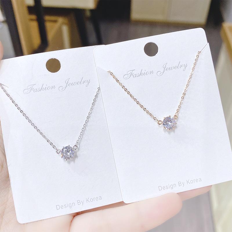 

Chains Simple Japanese And Korean Mori All-Match Fashion Necklace Pendant Women's Clavicle Chain Eight-Claw Zircon