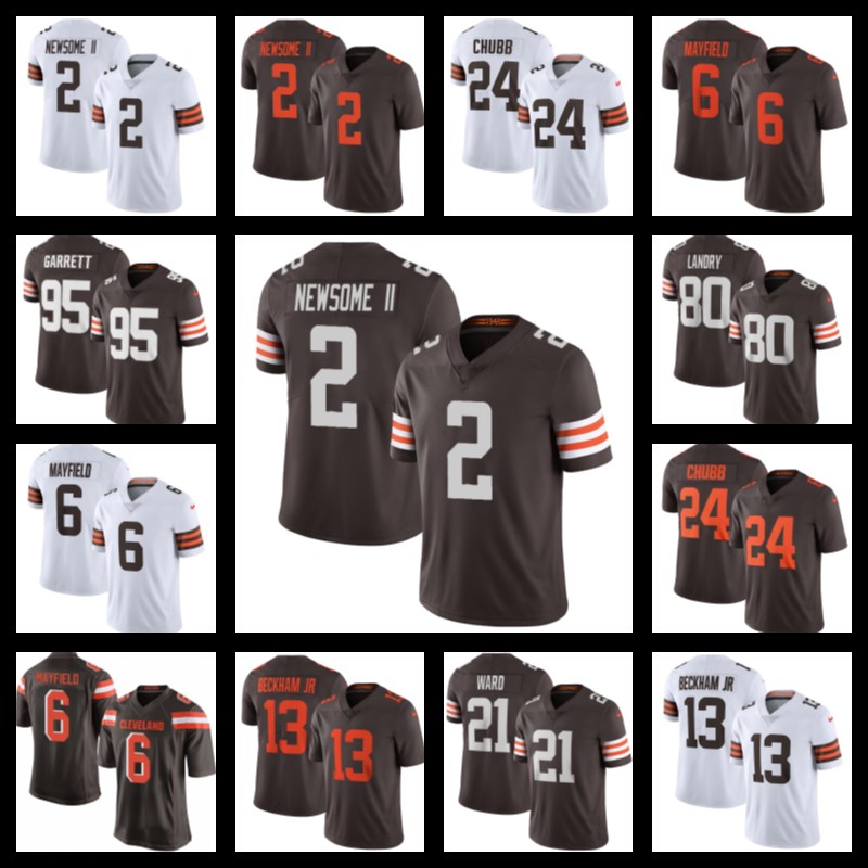 

28 Jeremiah Owusu-Koramoah 6 Baker Mayfield 2 Greg Newsome II 95 Myles Garrett Jerseys Football 24 Nick Chubb 80 Jarvis Landry 13 Odell Beckham Jr. 99 Jadeveon Clowney, Men jersey