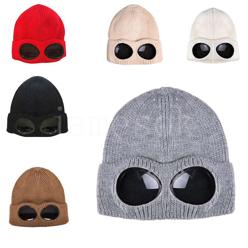 

Winter warm knitted hat 2021 new fashion men and women adult windproof ski cap with glasses thickened sports multifunctional hats DD407, Multi