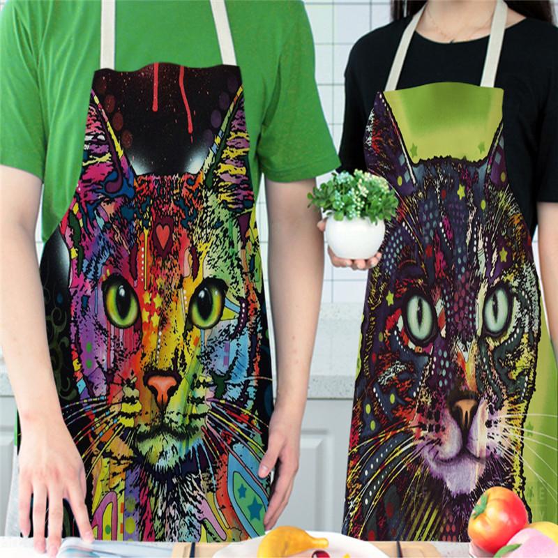 

Pet Cat And Dog Pattern Apron Ladies Baking Kitchen Cooking Men's Cafe Aprons