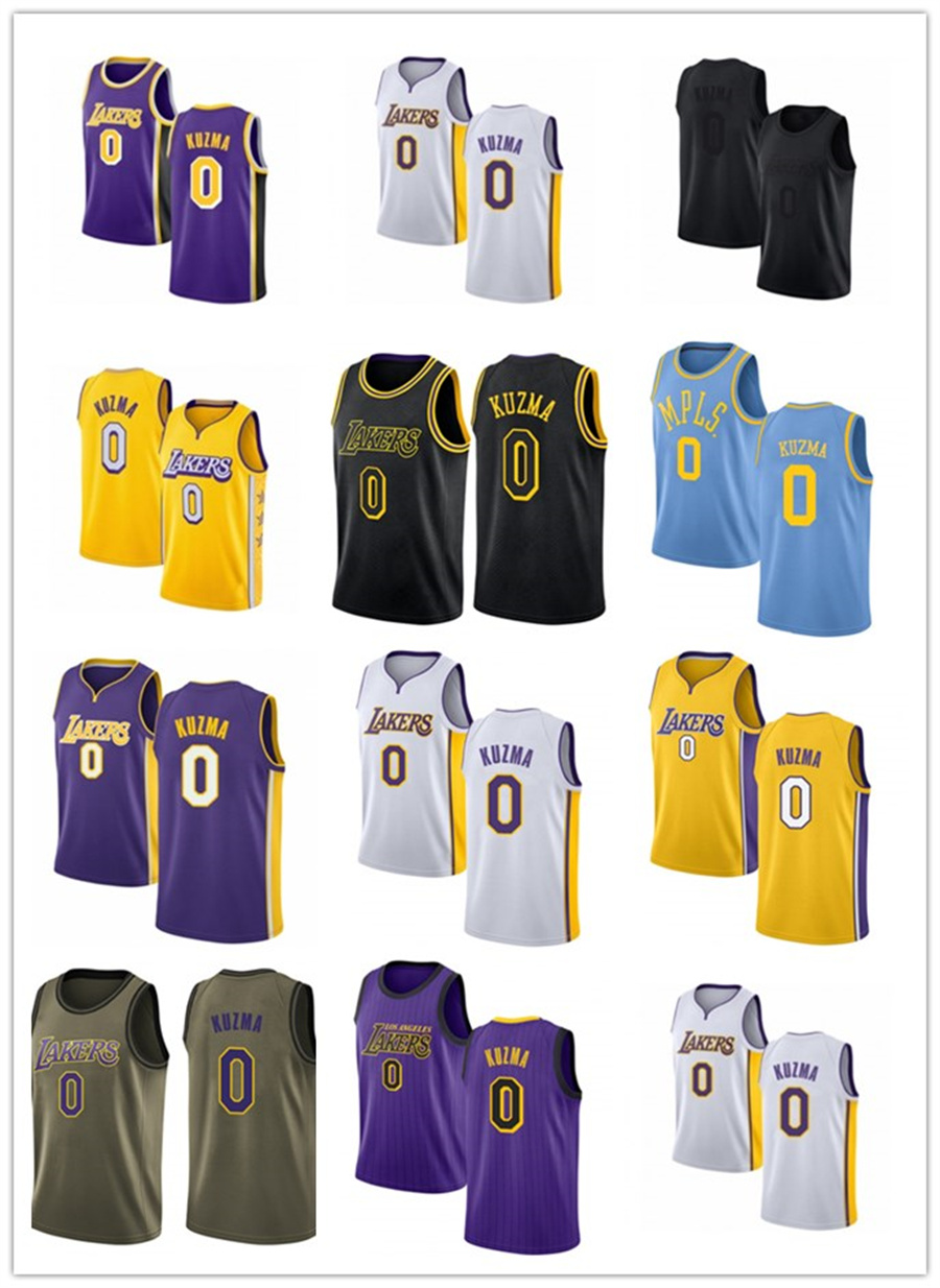 

2021 Kyle custom men women youth 0 Kuzma Los Angele Laker basketball jerseys red Blue jersey leave number name, Black;red
