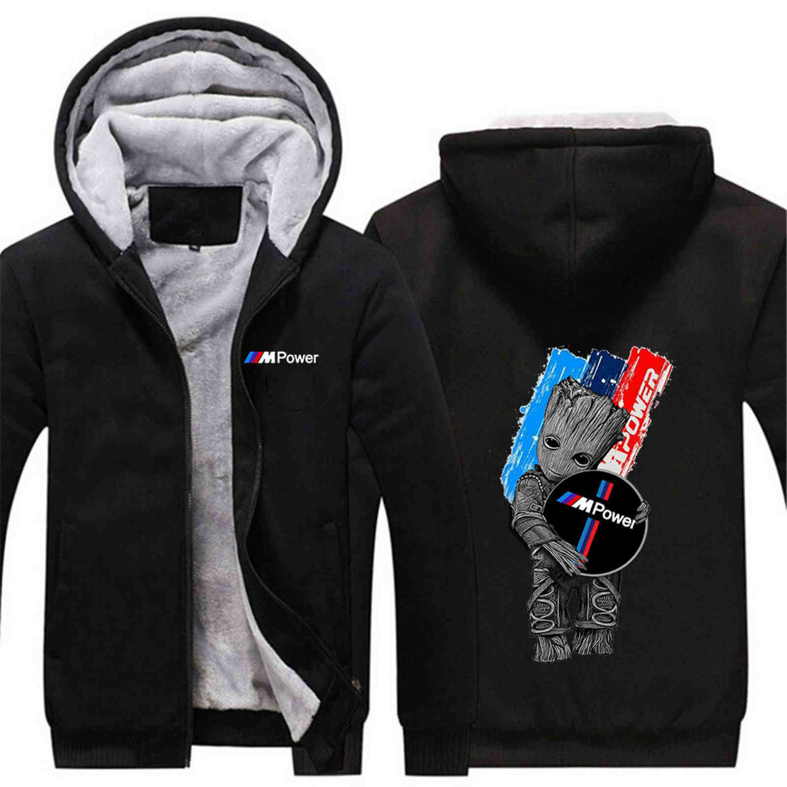 

2021 New Winter Thicken Bmw Printing Hoodies Mens Fashion Casual Fleece Warm Zipper Jackets Comfortable Sweatshirts Hoody Coats