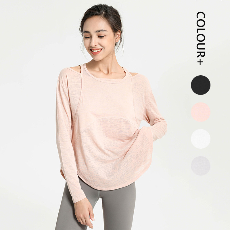 

Women Tracksuit Tops Tees T-Shirt Clothing Yoga Blouse Fitness Sports Running Beauty Back Leisure Outdoor Quick-drying Women' Long-sleeved Wear girls joggers, Black