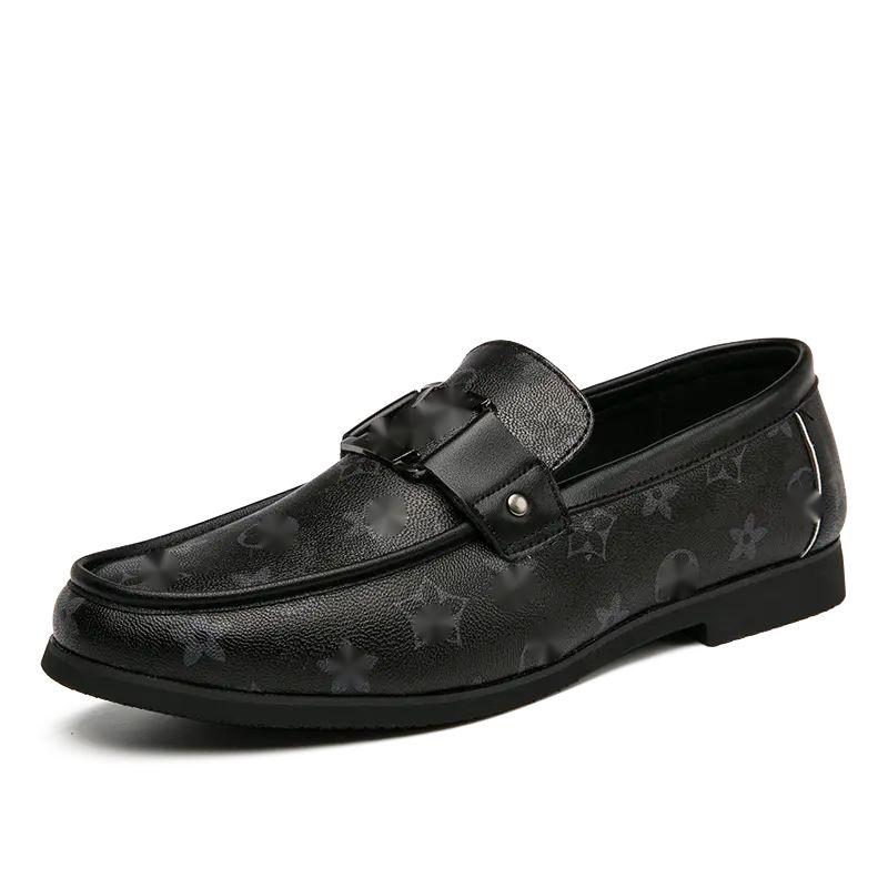 

Loafers Men Shoes PU Leather Fashion Dress Classic Comfortable Spring Autumn Slip on Simplicity Round Toe Outdoors Concise Casual Business DP017, Black