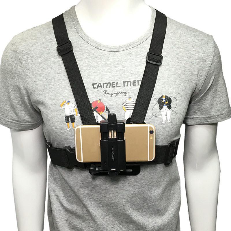 

Cell Phone Mounts & Holders Adjustable Clip Holder Mobile Chest Mount Harness Strap Action Camera For, Black