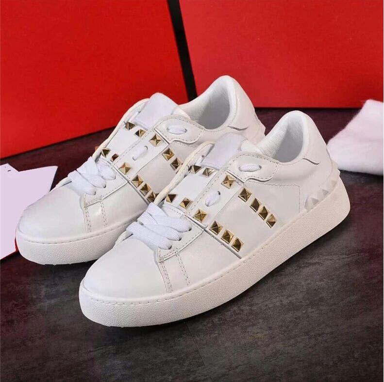 

Luxury Shoes Women Designers Brand Rivets White Sneakers Women Men Casual Running Sports Shoe Unisex Walking Skateboard Scarpes rgherwherjhn, Black
