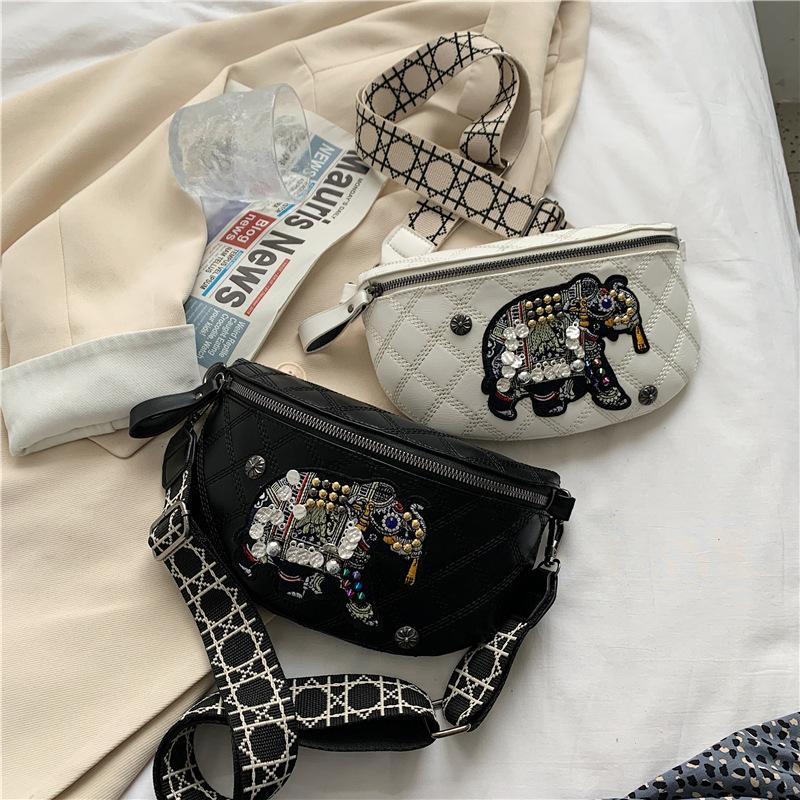 

Waist Bags For Women 2021 Fashion Pu Leather Fanny Packs Embroidery Small Summer Ladies Chest Female Phone Purses