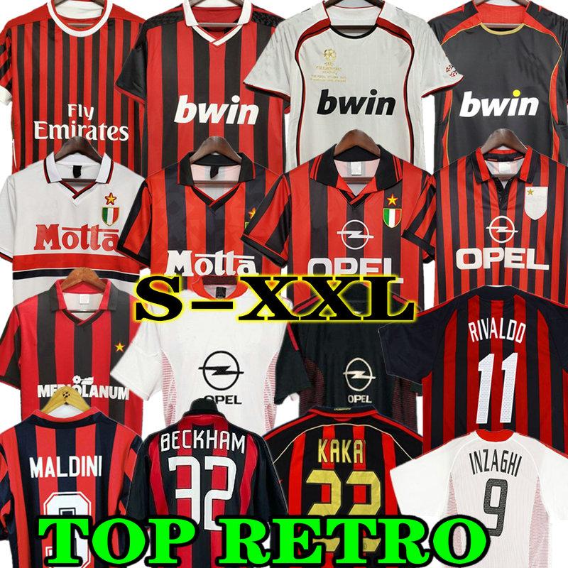 

KAKA 90 91 Retro home shirts 96 97 Gullit SOCCER JERSEY 02 03 04 Maldini Van Basten football RONALDO Inzaghi AC 06 07 MILAN 09 10 SHEVCHENKO, 06-07 awya