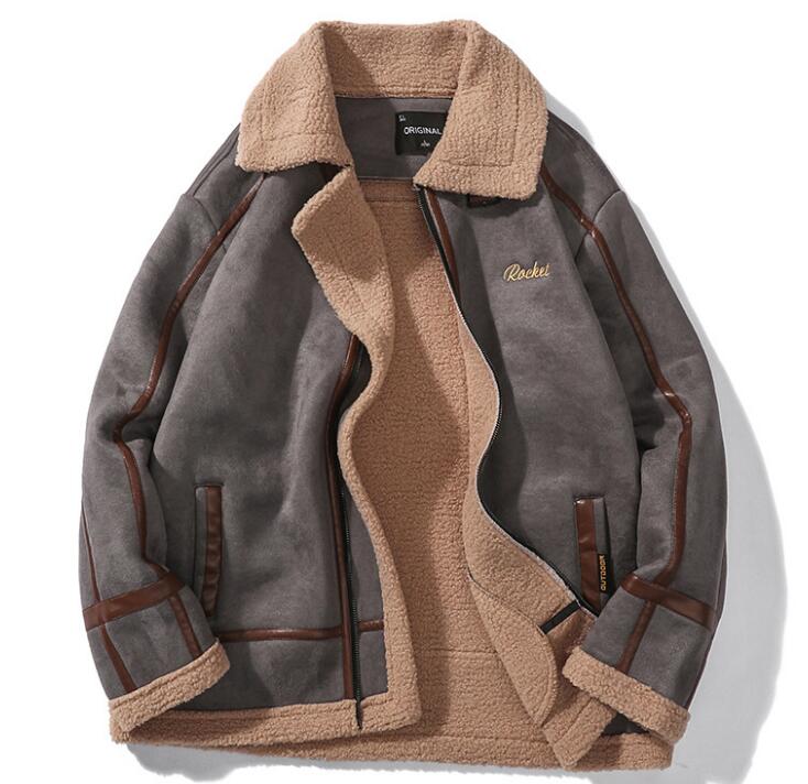 

Men Winter Windproof Waterproof Outwear Parka Coat Jackets Men Autumn Casual Warm Fleece Military Leather Jackets Parkas, Brown