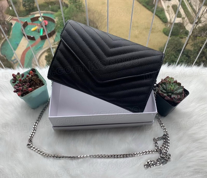 

Top Quality Shoulder Bags Designer Women Handbags Sheepskin Caviar Metal Silver Chain Handbag Bag Flip Cover Diagonal Wallet Famous Purse Luxurys Totes KS6899, Red