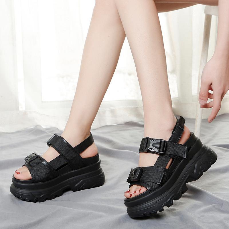 

sandals gladiator women fashion shoes high heel summer female platform heels wedges designer woman o7mq, Black