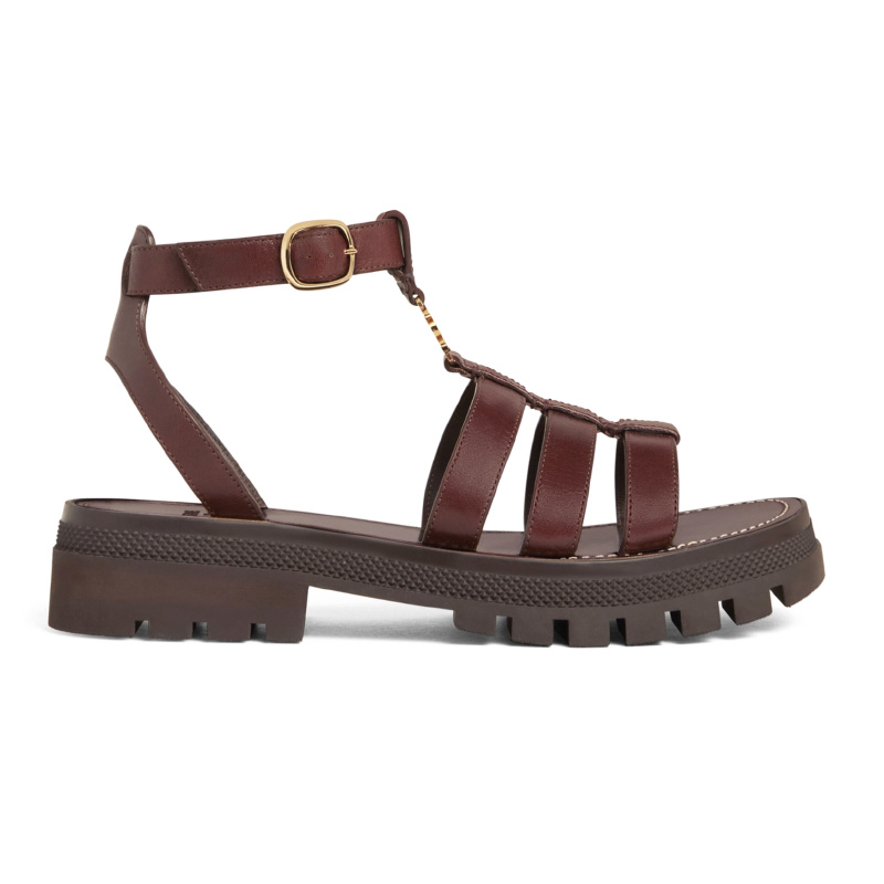 

Top quality Clea Triomphe Gladiator chunky sandals adjustable buckle ankle-strap sandal vegetal calfskin shoes platform luxury designers slides factory footwear, Gift(not sold separately)