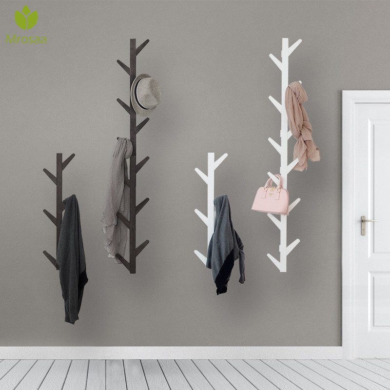 

Mrosaa Bamboo Wooden Hanging Coat Rack Wa Hook Cothes Hanger iving Room Bedroom Decoration Hanger Wa Sheves 6/8/10 Hooks