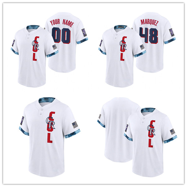 

Rockies German Marquez White 2021 Colorado All-Star Game Replica baseball Jersey, Black
