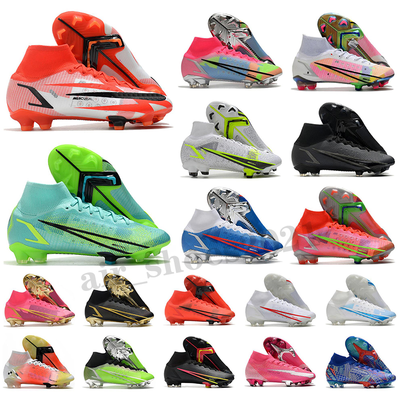 

Soccer Shoes Mercurial Superfly VIII 8 Elite FG Dynamic Turquoise Lime Glow Dragonfly Dream Speed 4 Prism Pro Crimson Euro Impulse Pack Cleats FOOTBALL Boots, Color 17