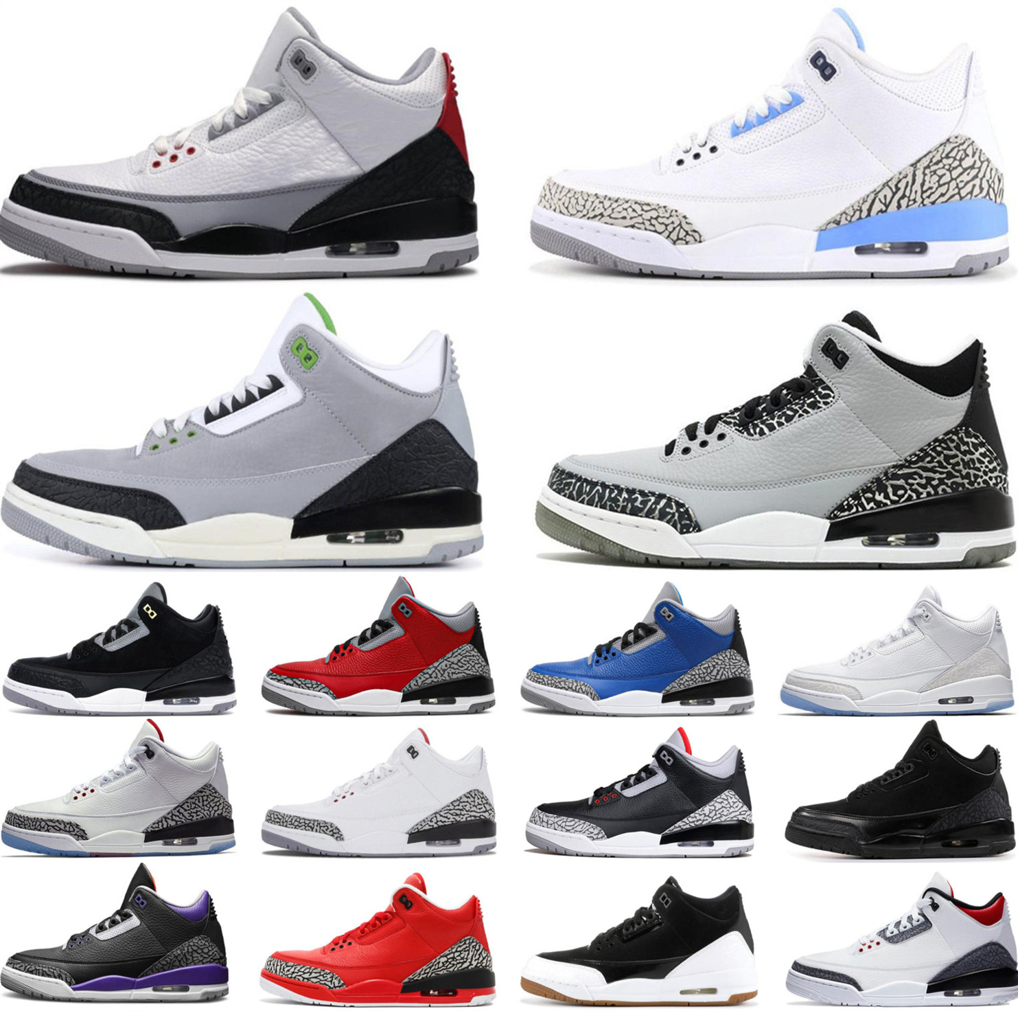 

Red UNC SEOUL Cement shoe women men Laser Fragment Purple Orange Basketball shoes 3s Money Midnight Pure trainers sport sneakers