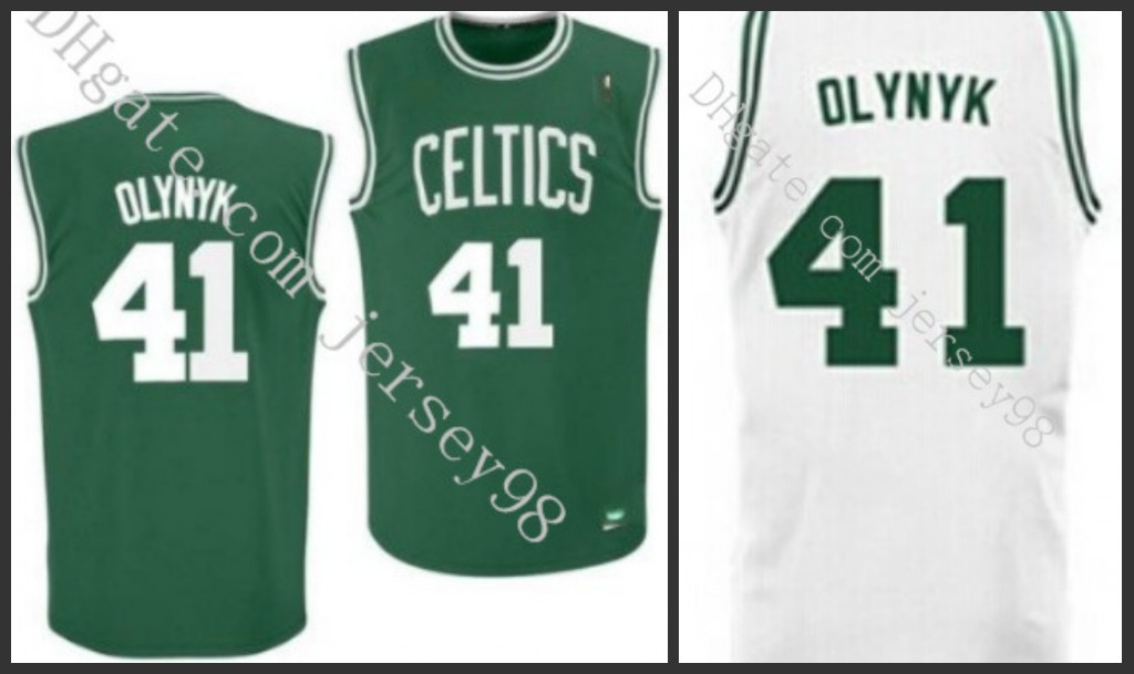 

BostonCelticsmen Green #41KellyOlynyk retro BasketballJersey, Black