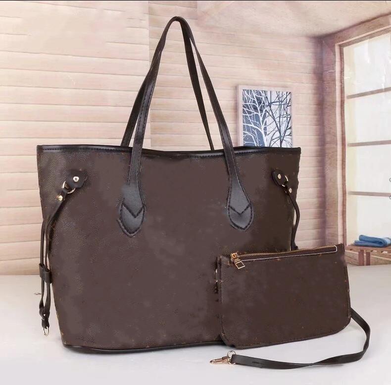 

2021 new 2pcs set classic Designer womens handbags flower ladies composite tote PU leather clutch shoulder bags female purse with wallet