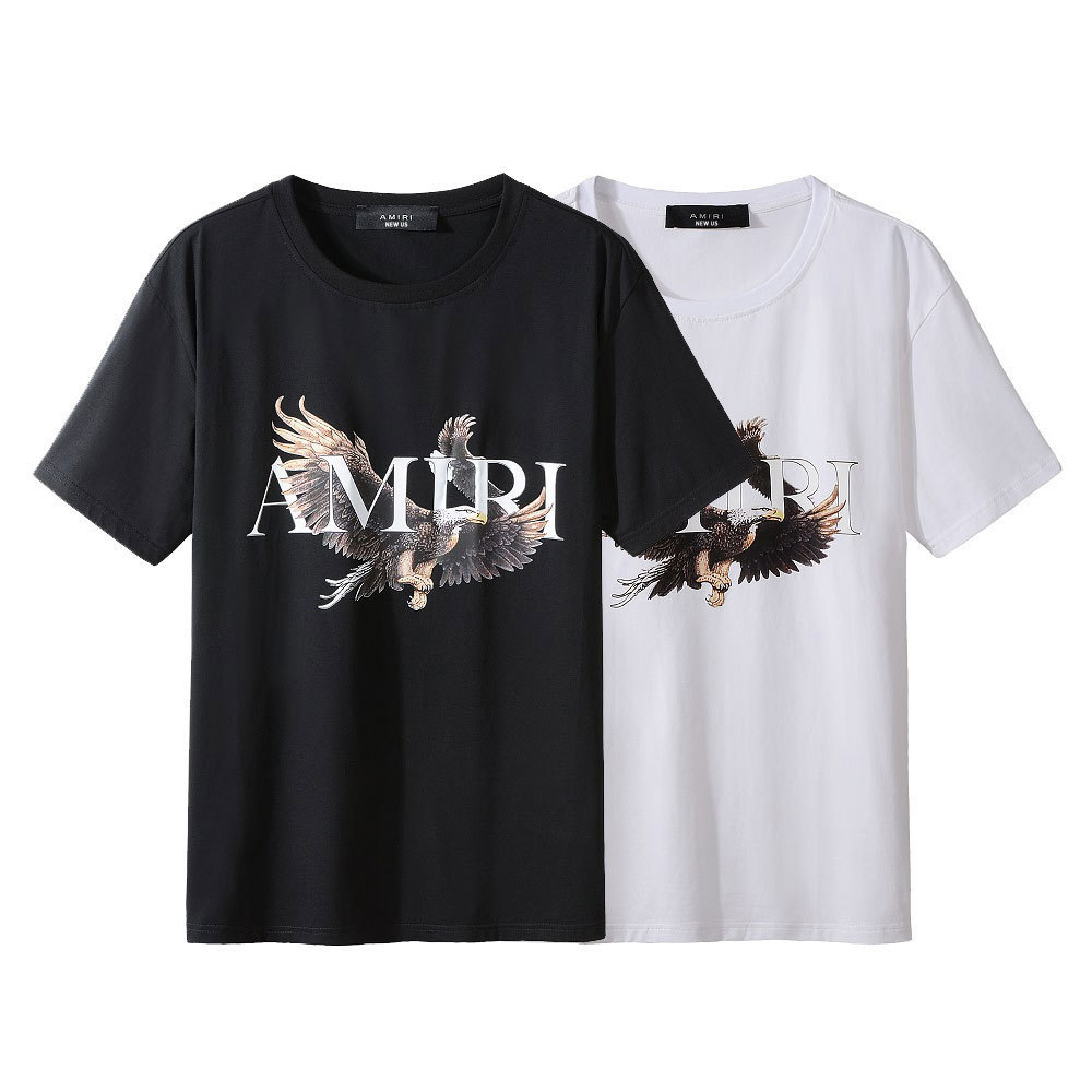

Street Fashion Physical Meichao New Us Amir Eagle Print Casual Hip Hop High Street Round Neck Short Sleeve T-shirt, White