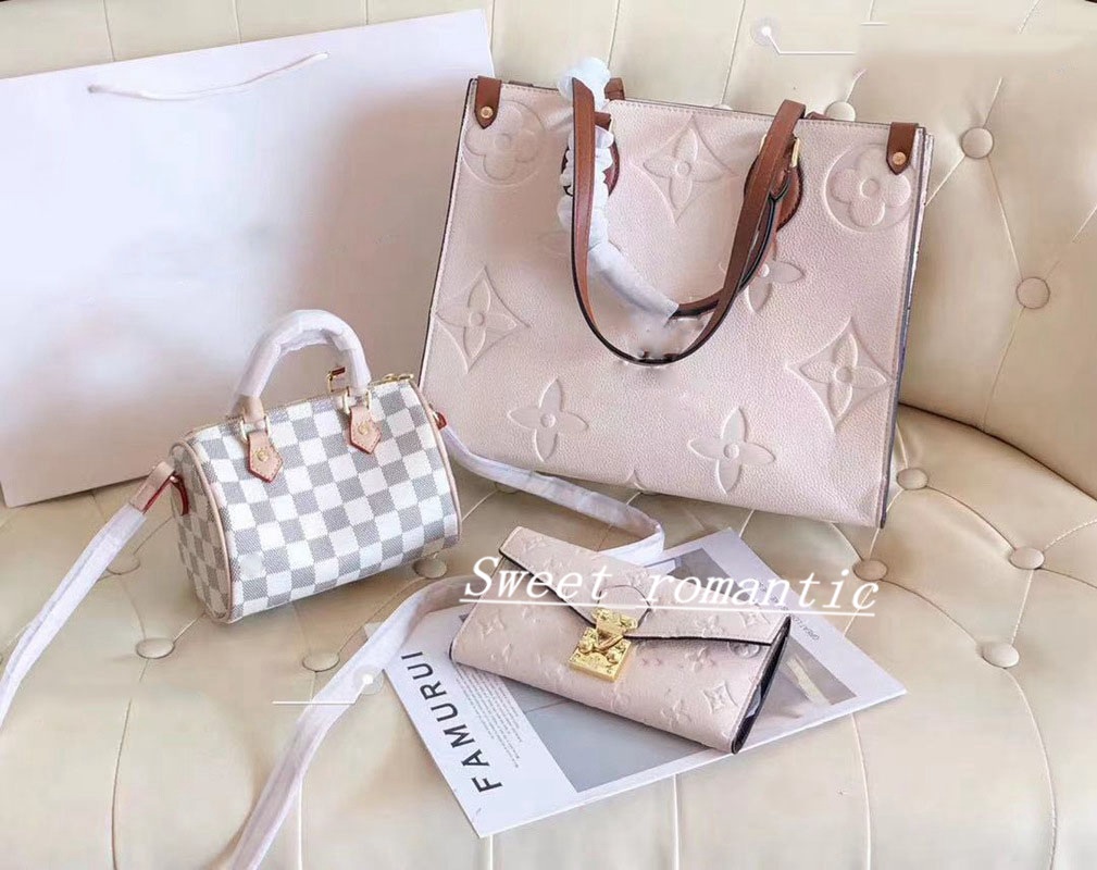 

2021 Luxury Design 3pcs set Fashion Women's Handbags Leather Bag Crossbody Woman designers Purses And tote, Black