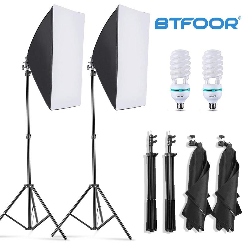 

Continuous Lighting Professional Pography Softbox Soft Box With Tripod E27 Pographic Bulb Light System For Po Studio
