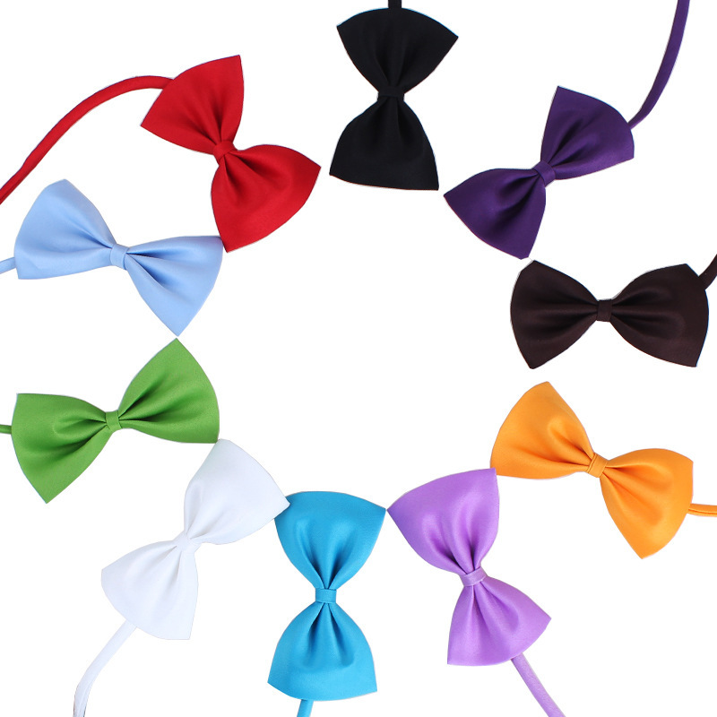 

19 Colors Adjustable Pet Dog Bow Tie Dog Tie Collar Flower Accessories Decoration Supplies Pure Color Bowknot Necktie Grooming Supplies, Multicolor