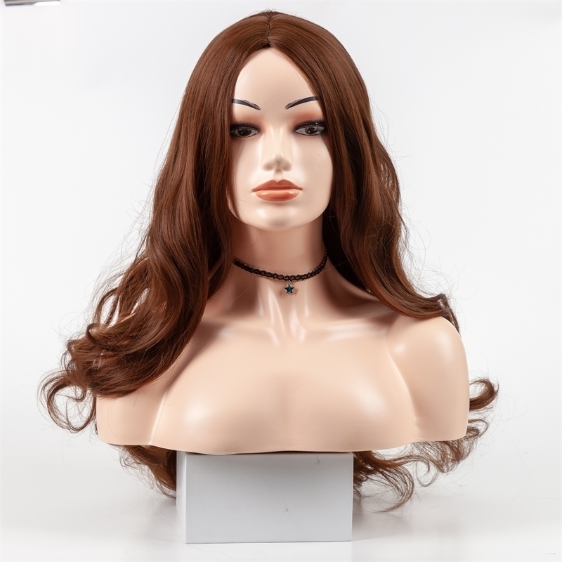 

women's fashion natural 2019 high temperature silk long curly head cover