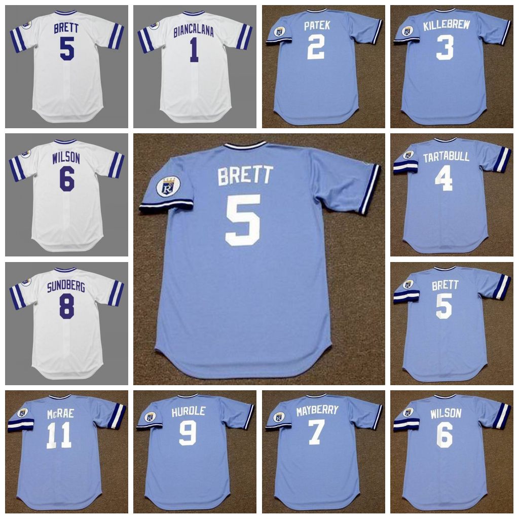 

Kansas City Vintage Baseball Jersey1 BUDDY BIANCALANA 1985 PATEK 1978 KILLEBREW TARTABULL BRETT WILSON MAYBERRY SUNDBERG HURDLE QUIRK PINIELLA McRAE, 4 danny tartabull 1989 blue