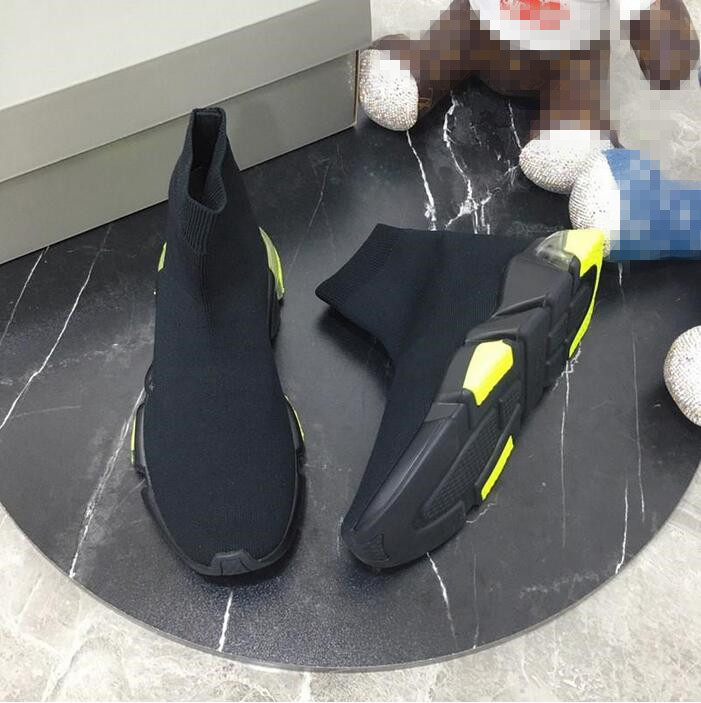 

Paris Speed Stretch Designer Runner Sock Shoes with Crystal Sole Men Womens Trainer Triple S Hip-Top Casual Sneaker