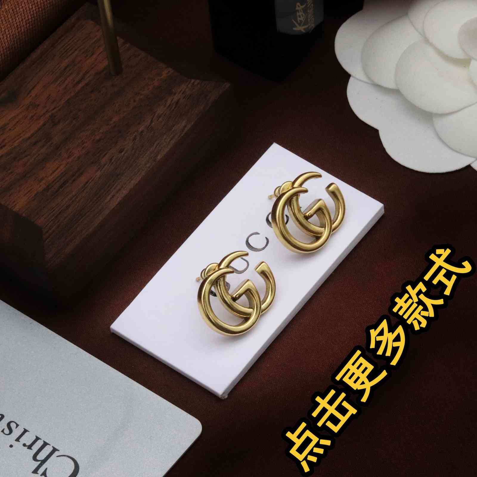 

70% OFF Luxury Jewelry classic simple double earrings for women's temperament versatile brass S925 silver needle short Earrings