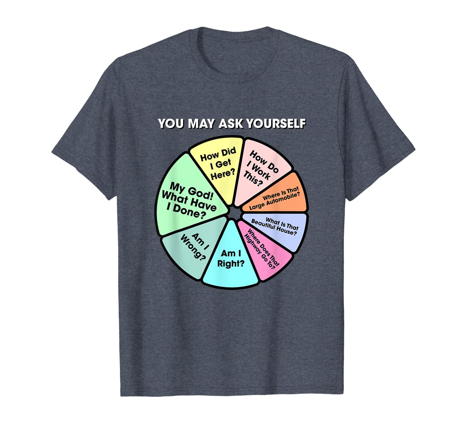 

pie chart you may ask yourself t-shirt for men for women, White;black