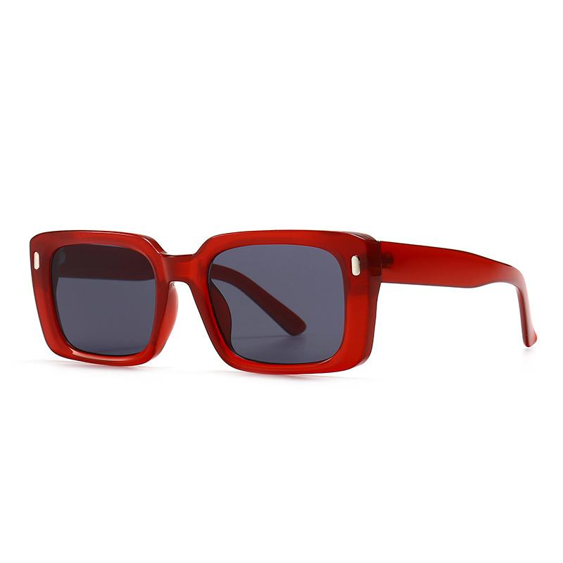 

Retro Rectangle Sunglasses Women Fashion Rivets Jelly Color Eyewear Men Square Leopard Yellow Sun Glasses Shades UV400