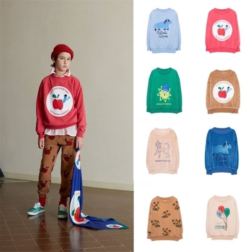 

In Stock WH Winter Children Suit Retro Style Sweater Pants Boys and Girls Cotton Sweatshirt Trousers 211110, Wh13