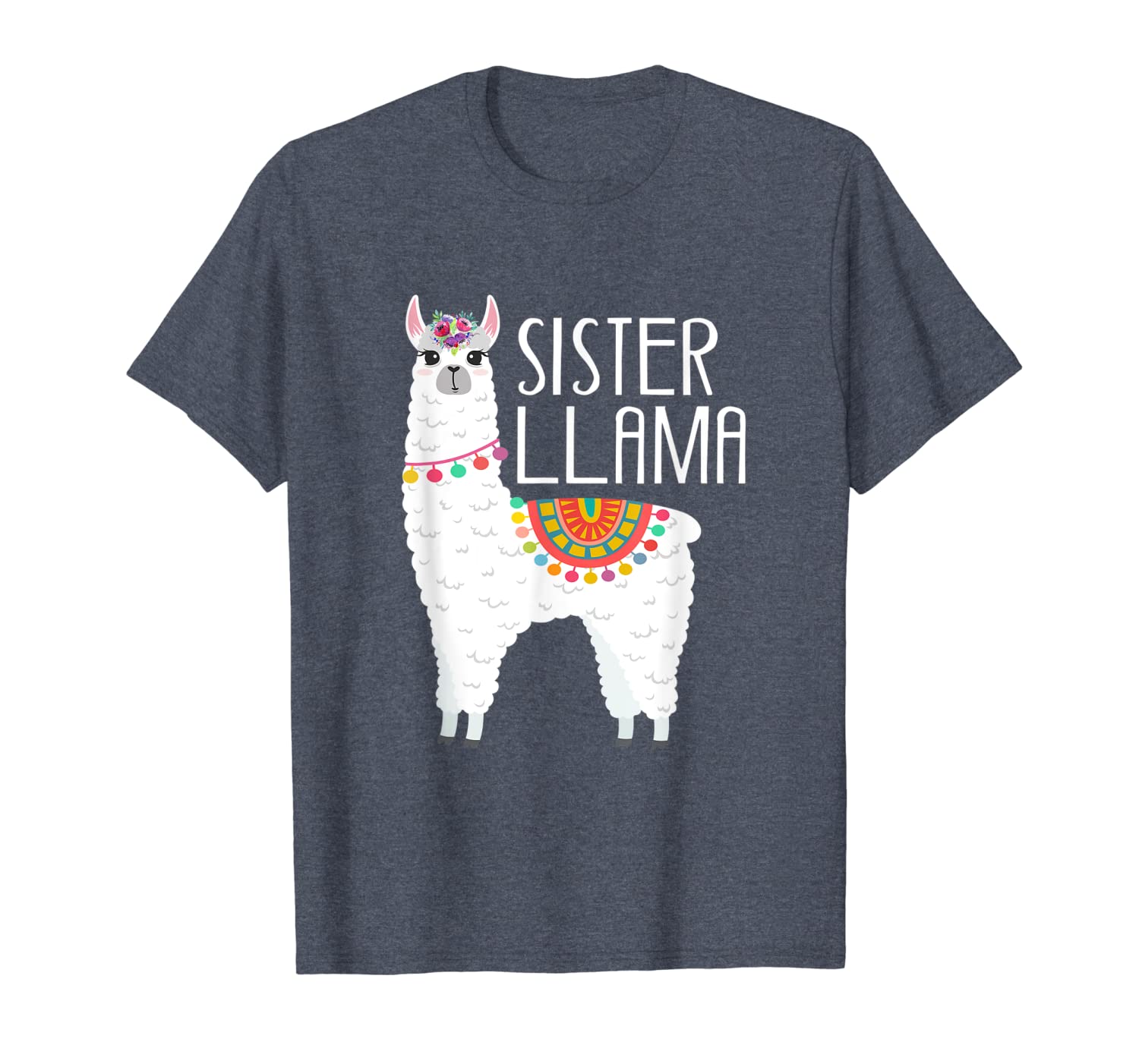 

funny sister llama t shirt, White;black