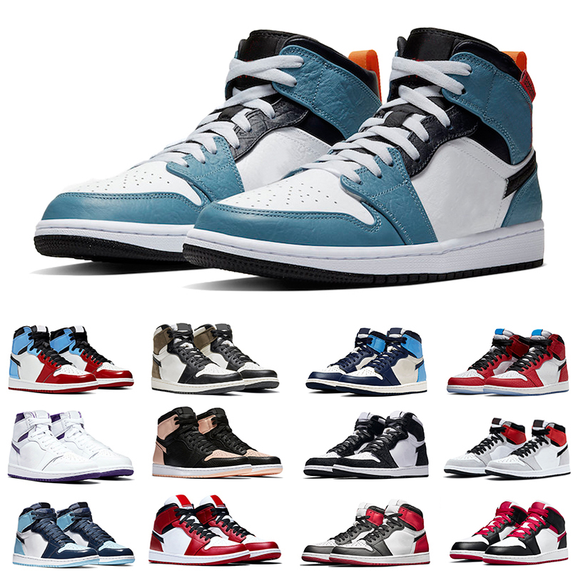

Jumpman 1s Mens Basketball Shoes 1 UNC Fearless 2.0 Twist Dark Mocha University Blue Black Wolf Grey Hyper Royal Design Pollen Seafoam Sports Sneakers Womens Trainers, Pay for box