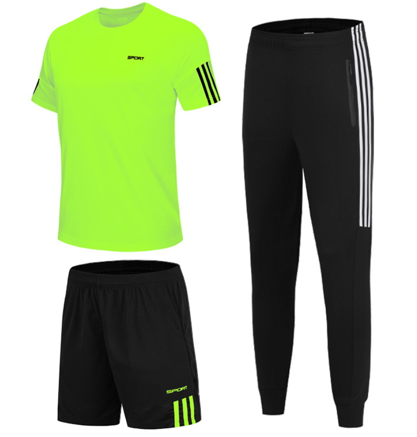 

3pcs / Set Men's Sportswear Sets Sports Shorts and 2021 Nen T-shirts and Men Sweatpants Men's Gym Tracksuit Fitness Suits M, Choose the style below