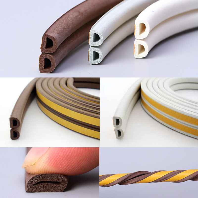 1 Roll Collision Avoidance Soundproofing Foam Strip for Doors Window frames.D Type Self Adhesive Useful Length 5m home decor-image-690351609