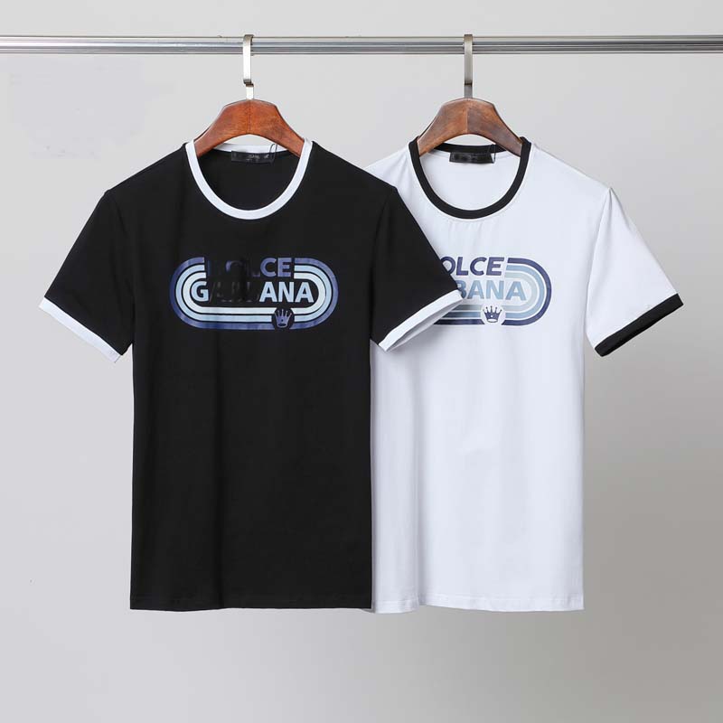 

Luxury Casual T-shirt New mens Wear designer Short sleeve T-shirt 100% cotton high quality wholesale black and white size S~2X